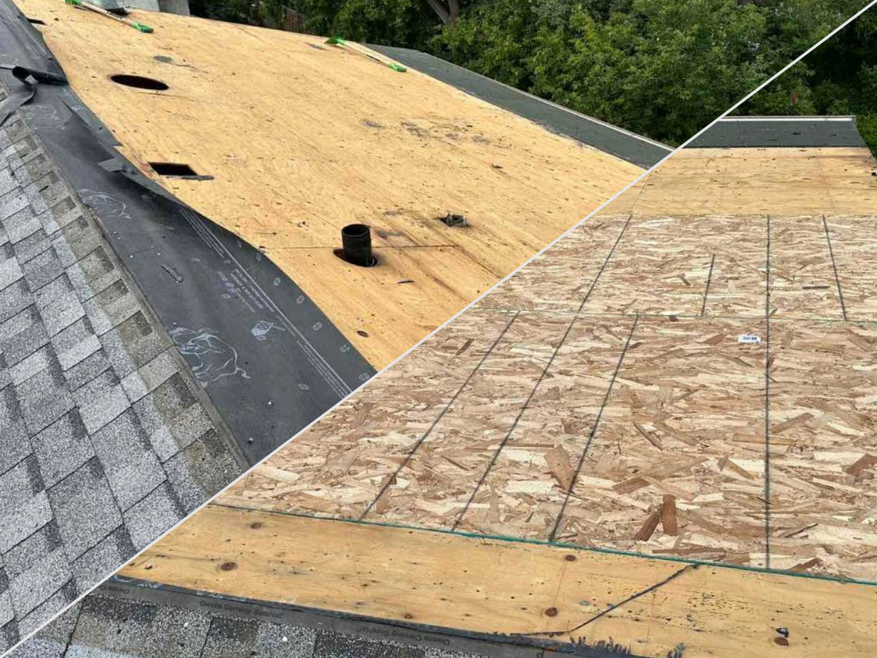 Before Roof Decking Repair & Underlayment Installation